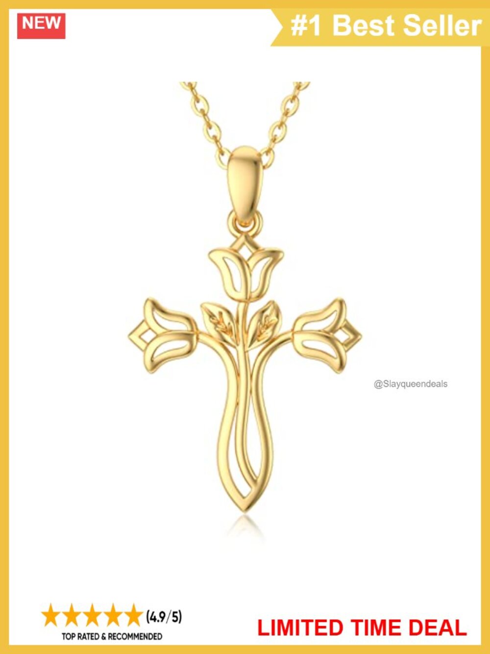 14K Real Gold Cross Necklace 16+2 in Adjustable Pendant Necklace Religious